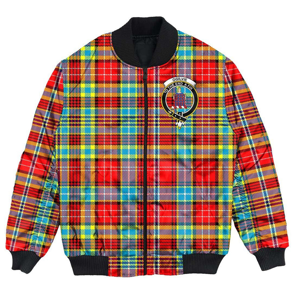 Clan Ogilvie Hunting Ancient Tartan Crest Bomber Jacket BL49 Ogilvie Hunting Ancient Tartan Tartan Bomber Jacket