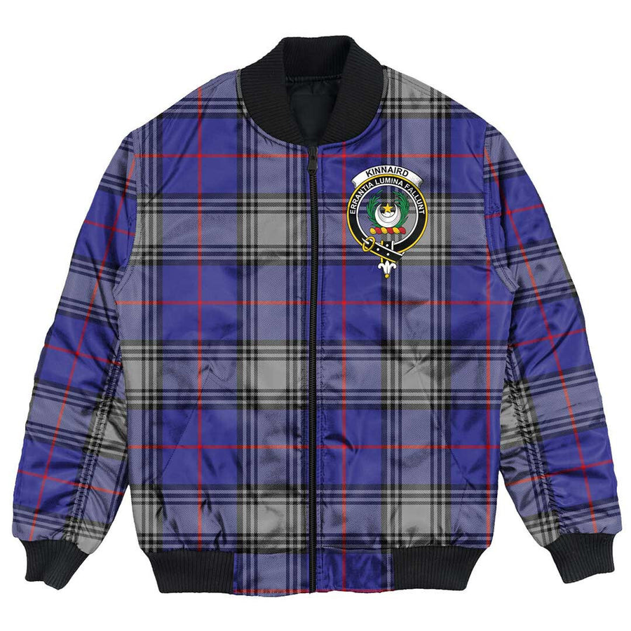 Clan Kinnaird Tartan Crest Bomber Jacket PP10 Kinnaird Tartan Tartan Bomber Jacket
