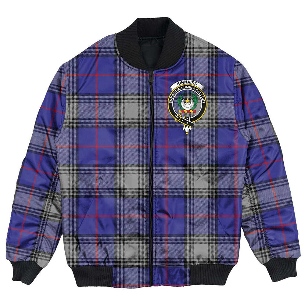 Clan Kinnaird Tartan Crest Bomber Jacket PP10 Kinnaird Tartan Tartan Bomber Jacket