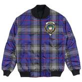 Clan Kinnaird Tartan Crest Bomber Jacket PP10 Kinnaird Tartan Tartan Bomber Jacket