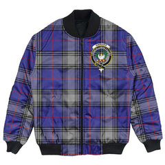 Clan Kinnaird Tartan Crest Bomber Jacket PP10 Kinnaird Tartan Tartan Bomber Jacket