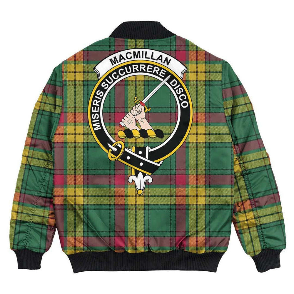 Clan MacMillan Old Ancient Tartan Crest Bomber Jacket SQ90 MacMillan Old Ancient Tartan Tartan Bomber Jacket