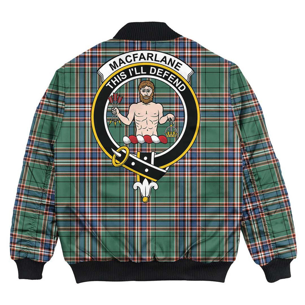 Clan MacFarlane Hunting Ancient Tartan Crest Bomber Jacket JA99 MacFarlane Hunting Ancient Tartan Tartan Bomber Jacket