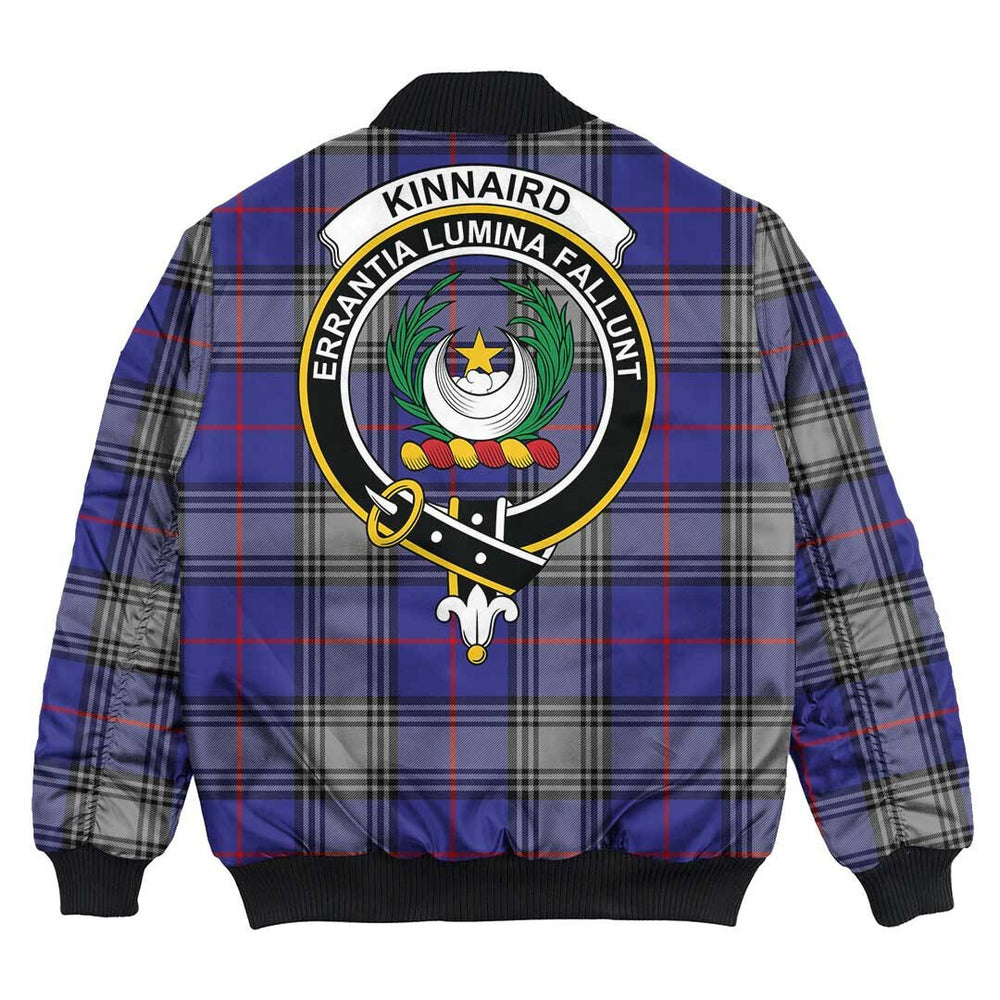 Clan Kinnaird Tartan Crest Bomber Jacket PP10 Kinnaird Tartan Tartan Bomber Jacket