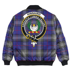 Clan Kinnaird Tartan Crest Bomber Jacket PP10 Kinnaird Tartan Tartan Bomber Jacket