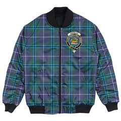 Clan Douglas Modern Tartan Crest Bomber Jacket EV88 Douglas Modern Tartan Tartan Bomber Jacket