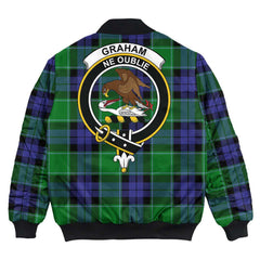 Clan Graham of Menteith Modern Tartan Crest Bomber Jacket PU65 Graham of Menteith Modern Tartan Tartan Bomber Jacket