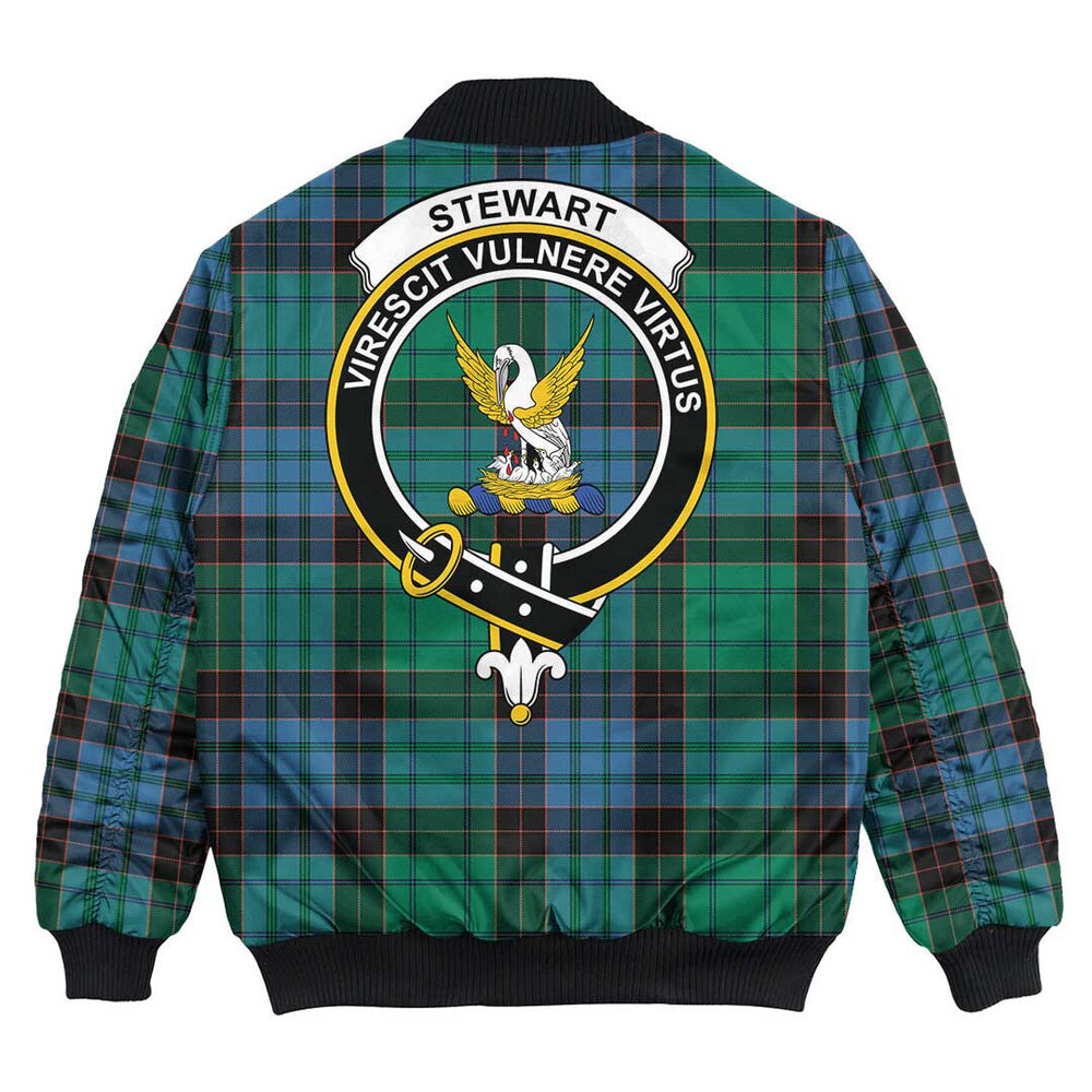 Clan Stewart Old Ancient Tartan Crest Bomber Jacket BE40 Stewart Old Ancient Tartan Tartan Bomber Jacket
