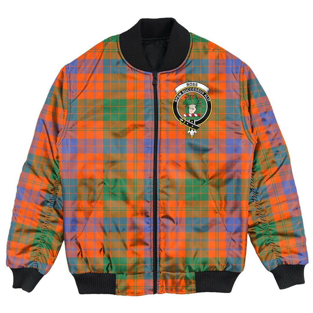 Clan Ross Ancient Tartan Crest Bomber Jacket CQ25 Ross Ancient Tartan Tartan Bomber Jacket