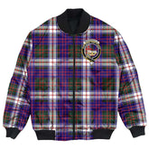 Clan MacDonald Dress Modern Tartan Crest Bomber Jacket EV11 MacDonald Dress Modern Tartan Tartan Bomber Jacket