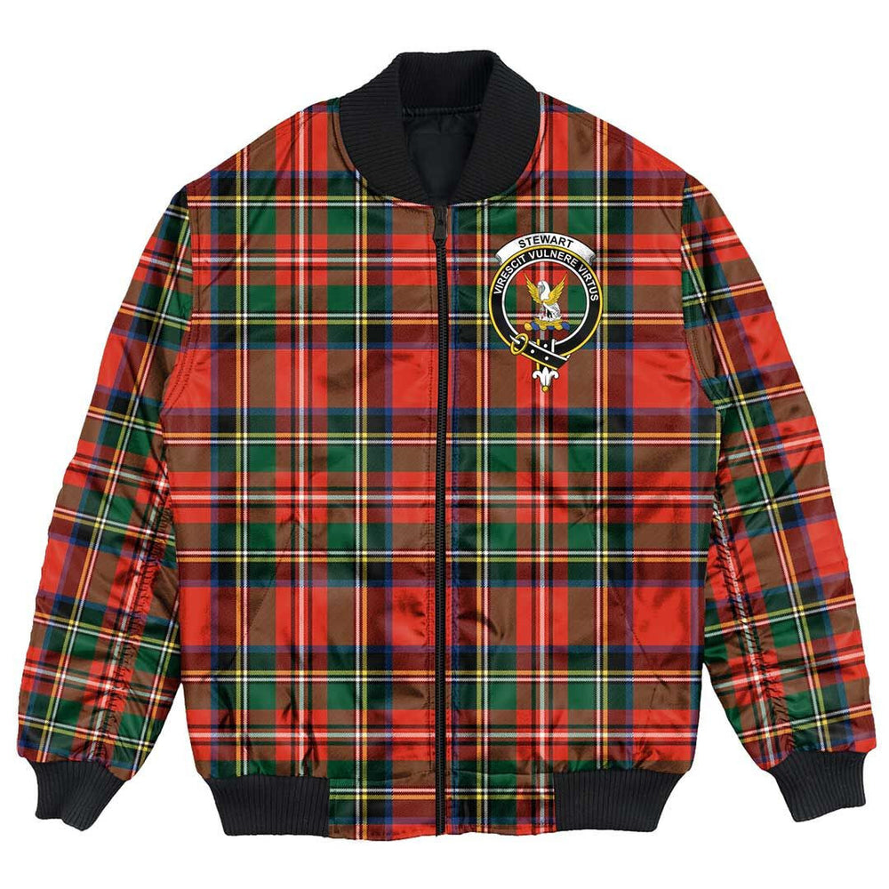 Clan Stewart Royal Modern Tartan Crest Bomber Jacket BD95 Stewart Royal Modern Tartan Tartan Bomber Jacket