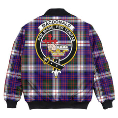 Clan MacDonald Dress Modern Tartan Crest Bomber Jacket EV11 MacDonald Dress Modern Tartan Tartan Bomber Jacket
