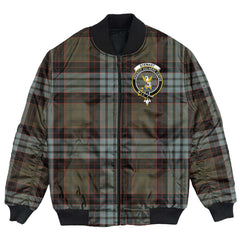 Clan Stewart Old Weathered Tartan Crest Bomber Jacket HN32 Stewart Old Weathered Tartan Tartan Bomber Jacket