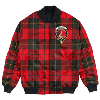 Clan Wallace Weathered Tartan Crest Bomber Jacket