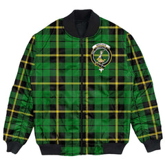 Clan Wallace Hunting Green Tartan Crest Bomber Jacket VC44 Wallace Hunting Green Tartan Tartan Bomber Jacket
