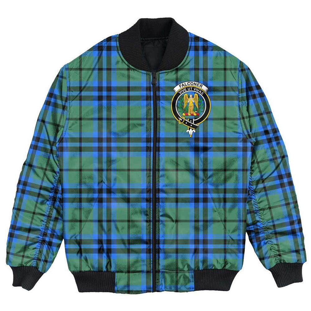 Clan Falconer Tartan Crest Bomber Jacket NE44 Falconer Tartan Tartan Bomber Jacket