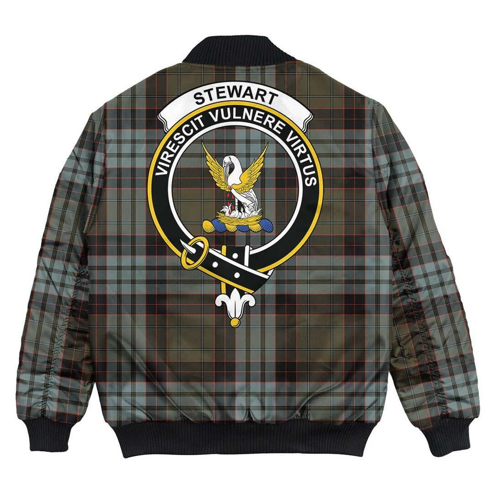 Clan Stewart Old Weathered Tartan Crest Bomber Jacket HN32 Stewart Old Weathered Tartan Tartan Bomber Jacket