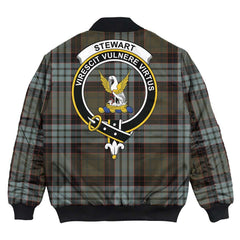 Clan Stewart Old Weathered Tartan Crest Bomber Jacket HN32 Stewart Old Weathered Tartan Tartan Bomber Jacket