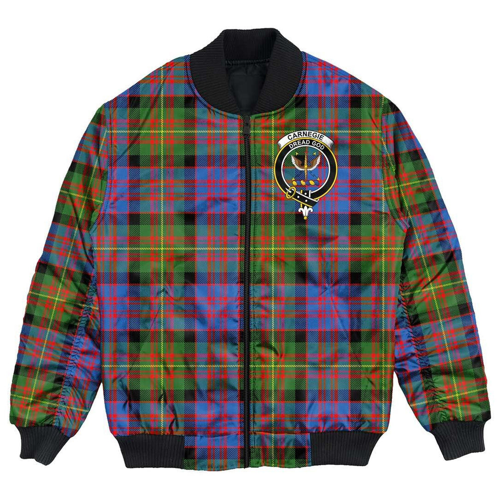 Clan Carnegie Ancient Tartan Crest Bomber Jacket LK99 Carnegie Ancient Tartan Tartan Bomber Jacket