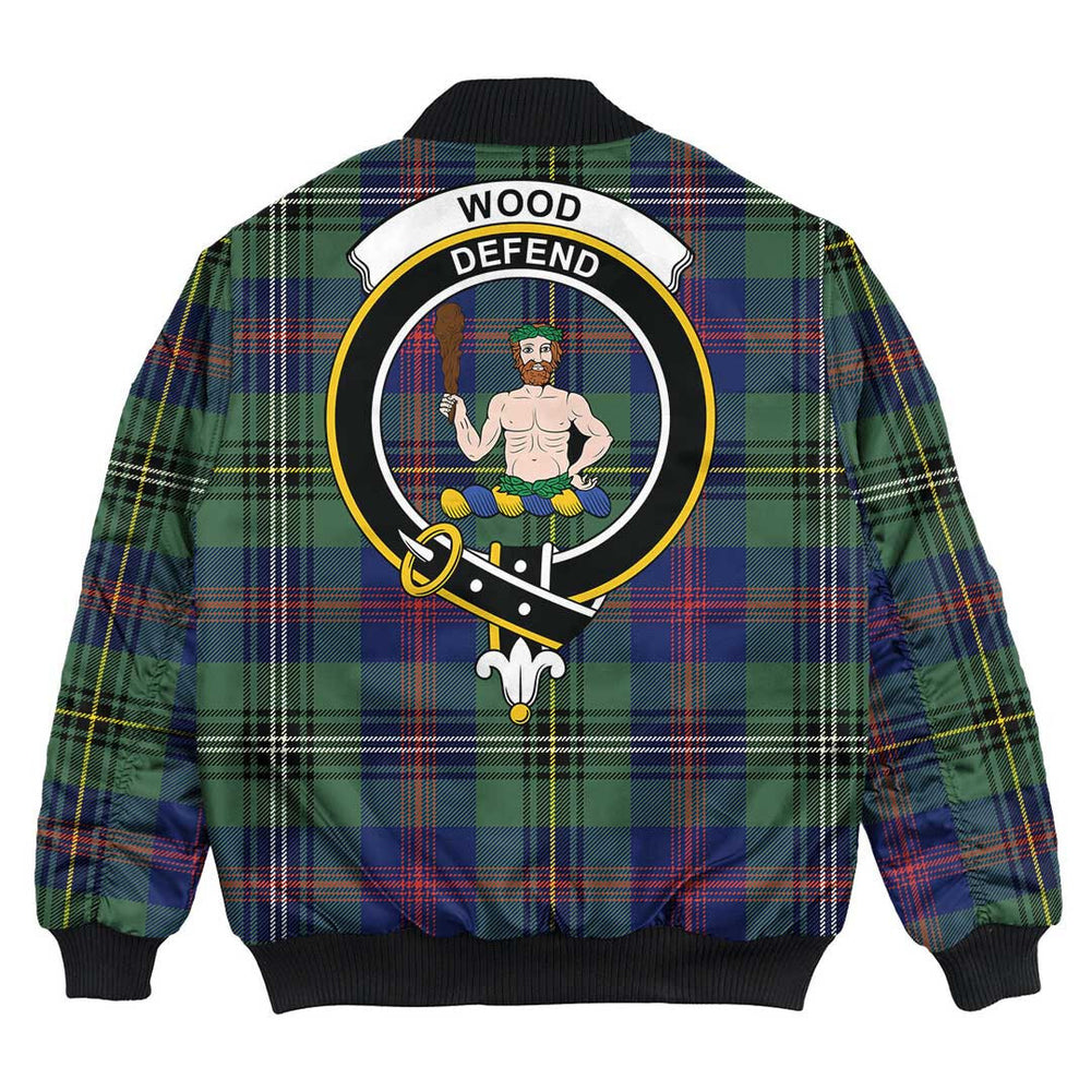 Clan Wood Modern Tartan Crest Bomber Jacket SF87 Wood Modern Tartan Tartan Bomber Jacket