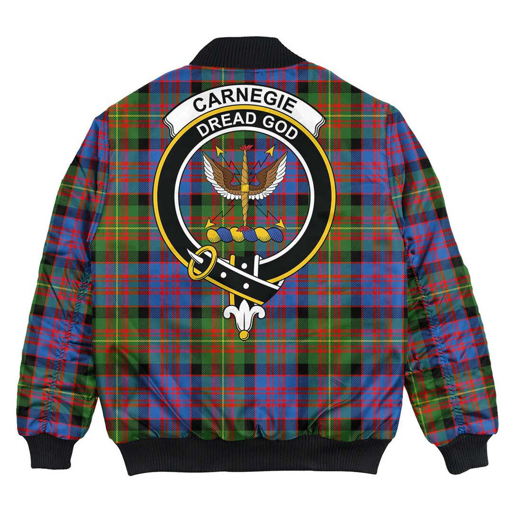 Clan Carnegie Ancient Tartan Crest Bomber Jacket LK99 Carnegie Ancient Tartan Tartan Bomber Jacket