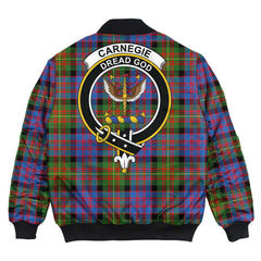Clan Carnegie Ancient Tartan Crest Bomber Jacket LK99 Carnegie Ancient Tartan Tartan Bomber Jacket