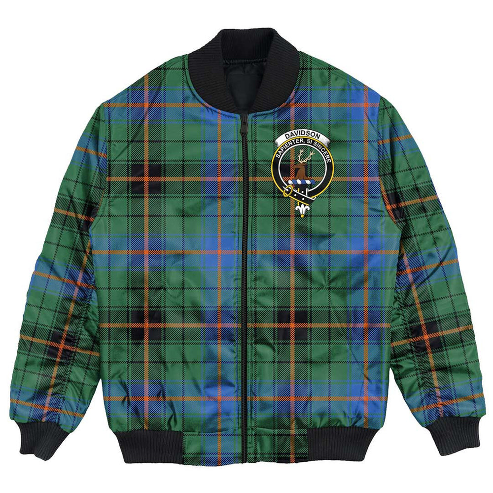 Clan Davidson Ancient Tartan Crest Bomber Jacket ZA53 Davidson Ancient Tartan Tartan Bomber Jacket