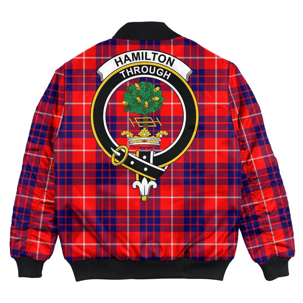 Clan Hamilton Modern Tartan Crest Bomber Jacket AC82 Hamilton Modern Tartan Tartan Bomber Jacket