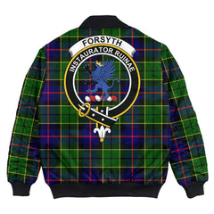 Clan Forsyth Modern Tartan Crest Bomber Jacket GP21 Forsyth Modern Tartan Tartan Bomber Jacket