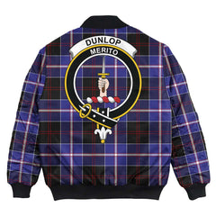 Clan Dunlop Modern Tartan Crest Bomber Jacket ES45 Dunlop Modern Tartan Tartan Bomber Jacket