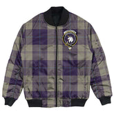 Clan Cunningham Dress Blue Dancers Tartan Crest Bomber Jacket BZ12 Cunningham Dress Blue Dancers Tartan Tartan Bomber Jacket