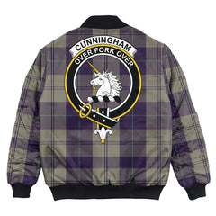 Clan Cunningham Dress Blue Dancers Tartan Crest Bomber Jacket BZ12 Cunningham Dress Blue Dancers Tartan Tartan Bomber Jacket