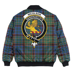 Clan Nicolson Hunting Ancient Tartan Crest Bomber Jacket KA35 Nicolson Hunting Ancient Tartan Tartan Bomber Jacket