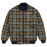 Clan Gordon Weathered Tartan Crest Bomber Jacket WO11 Gordon Weathered Tartan Tartan Bomber Jacket