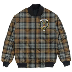 Clan Gordon Weathered Tartan Crest Bomber Jacket WO11 Gordon Weathered Tartan Tartan Bomber Jacket