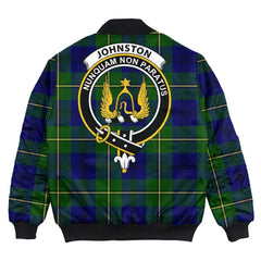 Clan Johnston Modern Tartan Crest Bomber Jacket SU91 Johnston Modern Tartan Tartan Bomber Jacket
