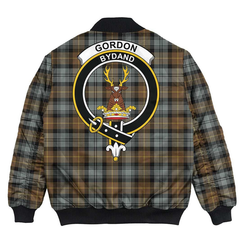 Clan Gordon Weathered Tartan Crest Bomber Jacket WO11 Gordon Weathered Tartan Tartan Bomber Jacket