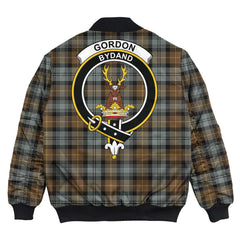 Clan Gordon Weathered Tartan Crest Bomber Jacket WO11 Gordon Weathered Tartan Tartan Bomber Jacket