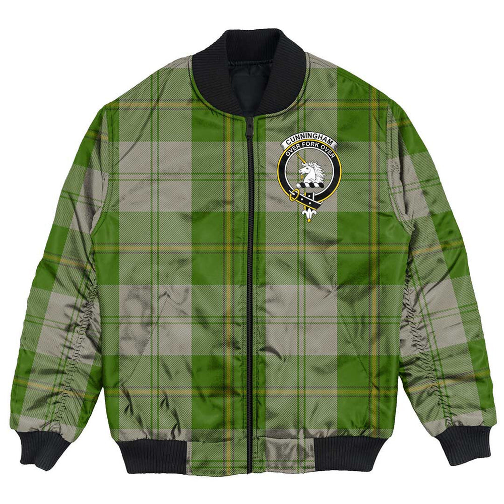 Clan Cunningham Dress Green Dancers Tartan Crest Bomber Jacket XB54 Cunningham Dress Green Dancers Tartan Tartan Bomber Jacket