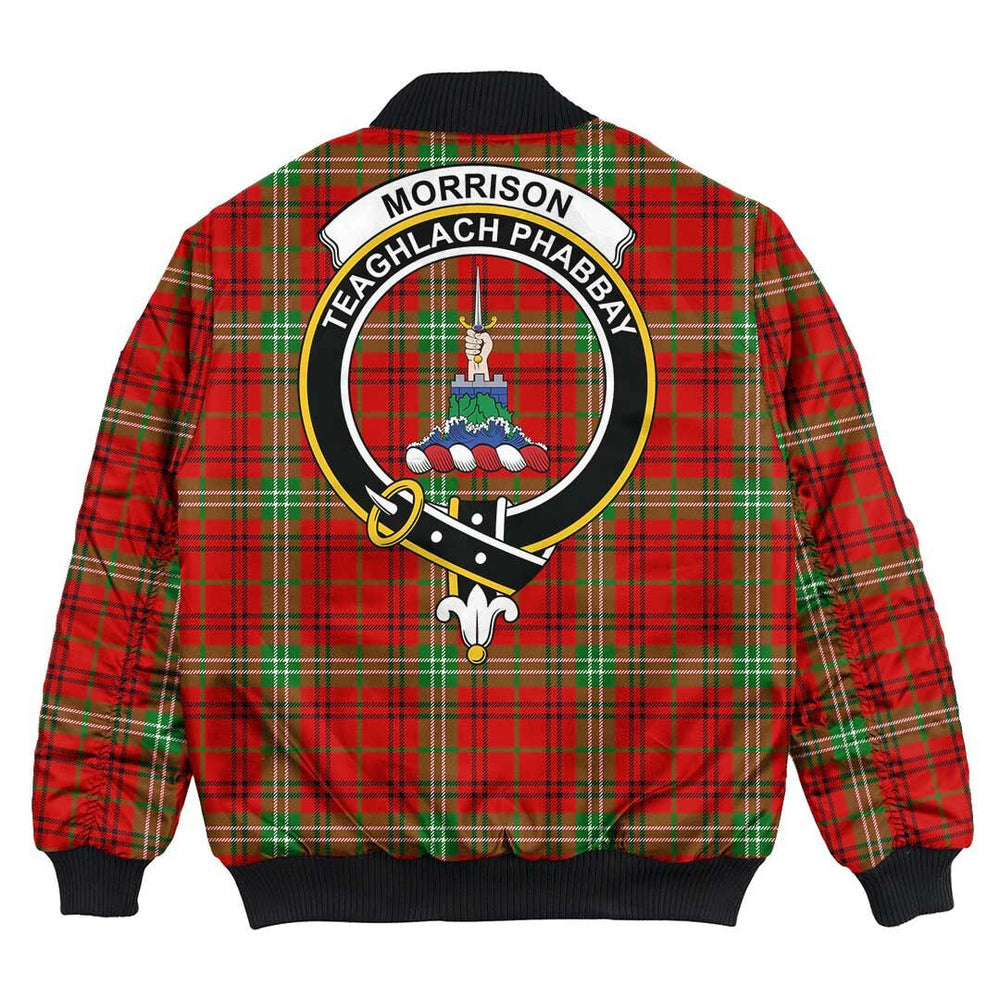 Clan Morrison Red Modern Tartan Crest Bomber Jacket AL57 Morrison Red Modern Tartan Tartan Bomber Jacket
