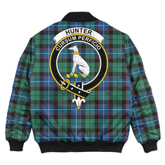 Clan Hunter Ancient Tartan Crest Bomber Jacket TE13 Hunter Ancient Tartan Tartan Bomber Jacket
