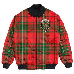 Clan MacAulay Modern Tartan Crest Bomber Jacket NK93 MacAulay Modern Tartan Tartan Bomber Jacket
