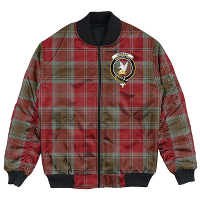Clan Lindsay Weathered Tartan Crest Bomber Jacket EN57