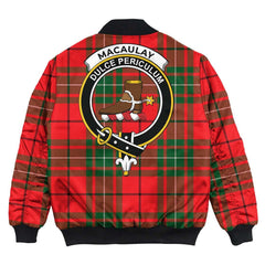 Clan MacAulay Modern Tartan Crest Bomber Jacket NK93 MacAulay Modern Tartan Tartan Bomber Jacket