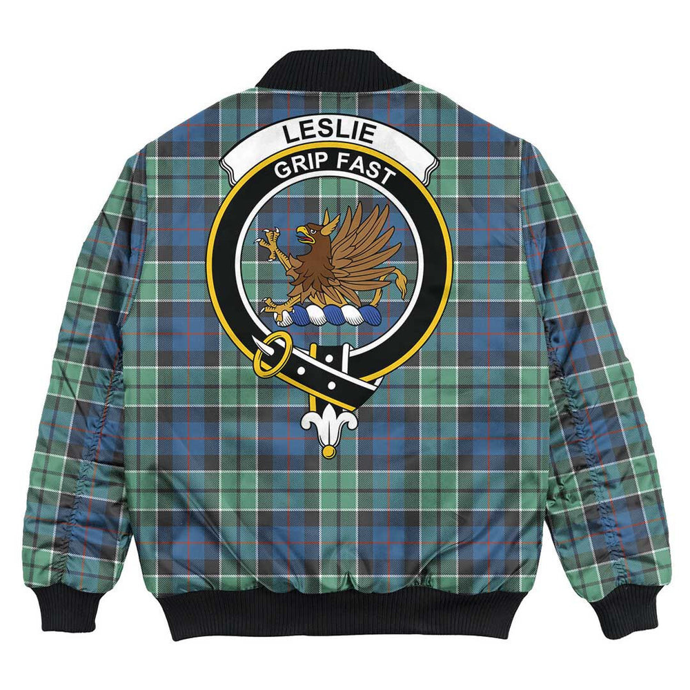 Clan Leslie Hunting Ancient Tartan Crest Bomber Jacket KZ54 Leslie Hunting Ancient Tartan Tartan Bomber Jacket
