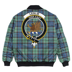 Clan Leslie Hunting Ancient Tartan Crest Bomber Jacket KZ54 Leslie Hunting Ancient Tartan Tartan Bomber Jacket