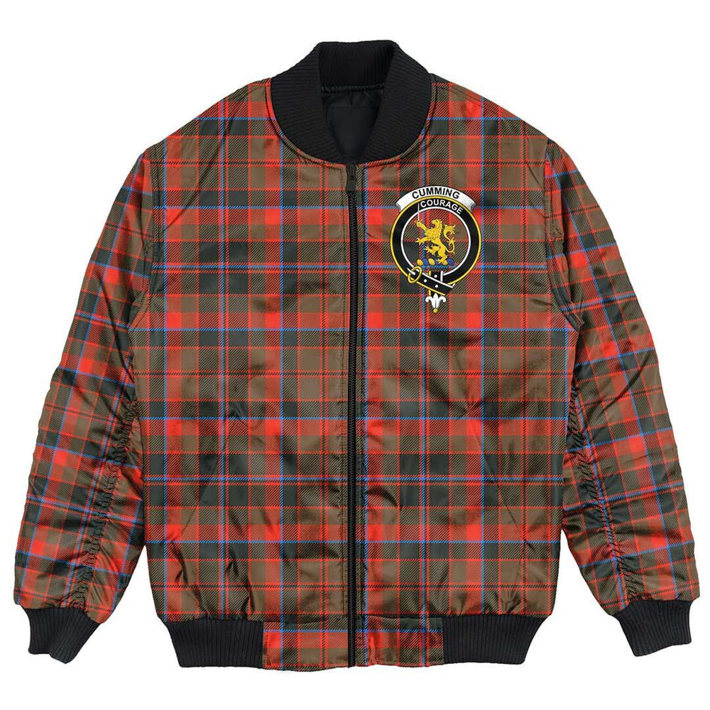 Clan Cumming Hunting Weathered Tartan Crest Bomber Jacket LE73 Cumming Hunting Weathered Tartan Tartan Bomber Jacket