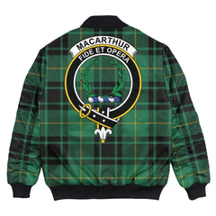 Clan MacArthur Ancient Tartan Crest Bomber Jacket PW27 MacArthur Ancient Tartan Tartan Bomber Jacket