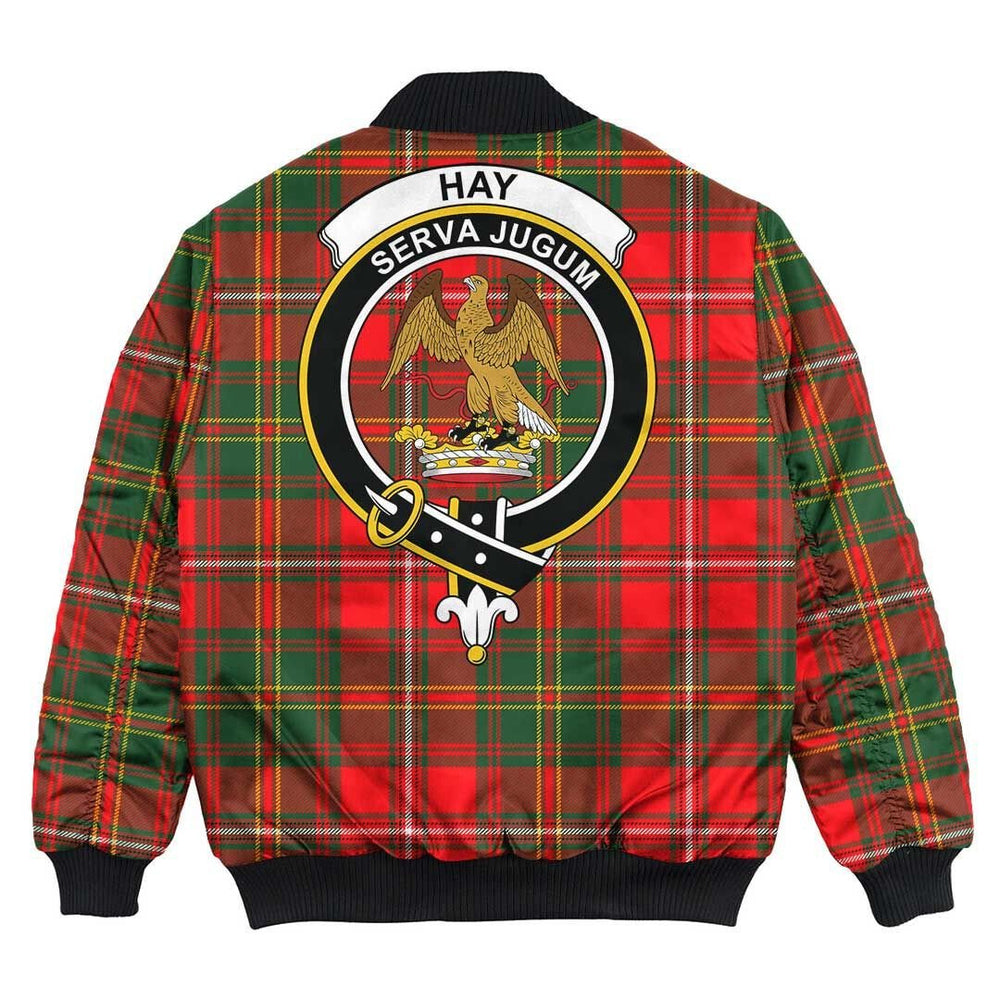 Clan Hay Modern Tartan Crest Bomber Jacket BN42 Hay Modern Tartan Tartan Bomber Jacket