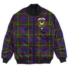 Clan Durie Tartan Crest Bomber Jacket XR41 Durie Tartan Tartan Bomber Jacket